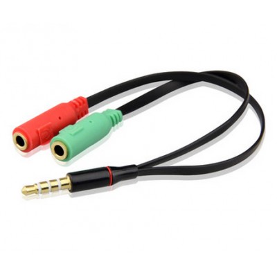 مبدل هدفون و میکروفون (2 نری به 1 مادگی AUX 3.5mm)