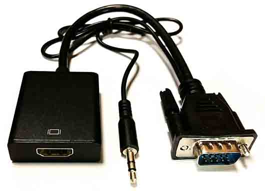 تبدیل VGA به HDMI با کابل صدا و منبع تغذیه Polaris