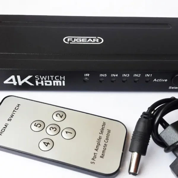 سوییچ HDMI پنج پورت FJGEAR مدل 5-Port HDMI Switch 4K