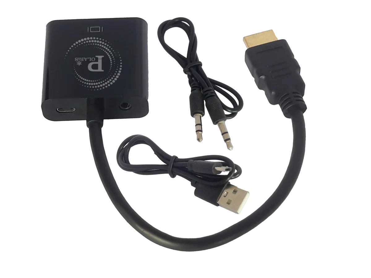 HDMI TO VGA برند Polaris همراه با کابل صدا و پاور - تصویر 1