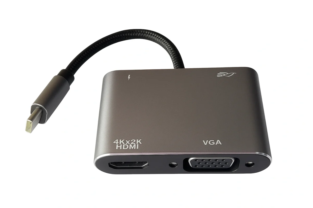 USB-C (Type-C) TO HDMI-VGA-USB3.0 - 4k  - 4 in 1 Adapter - تصویر 1